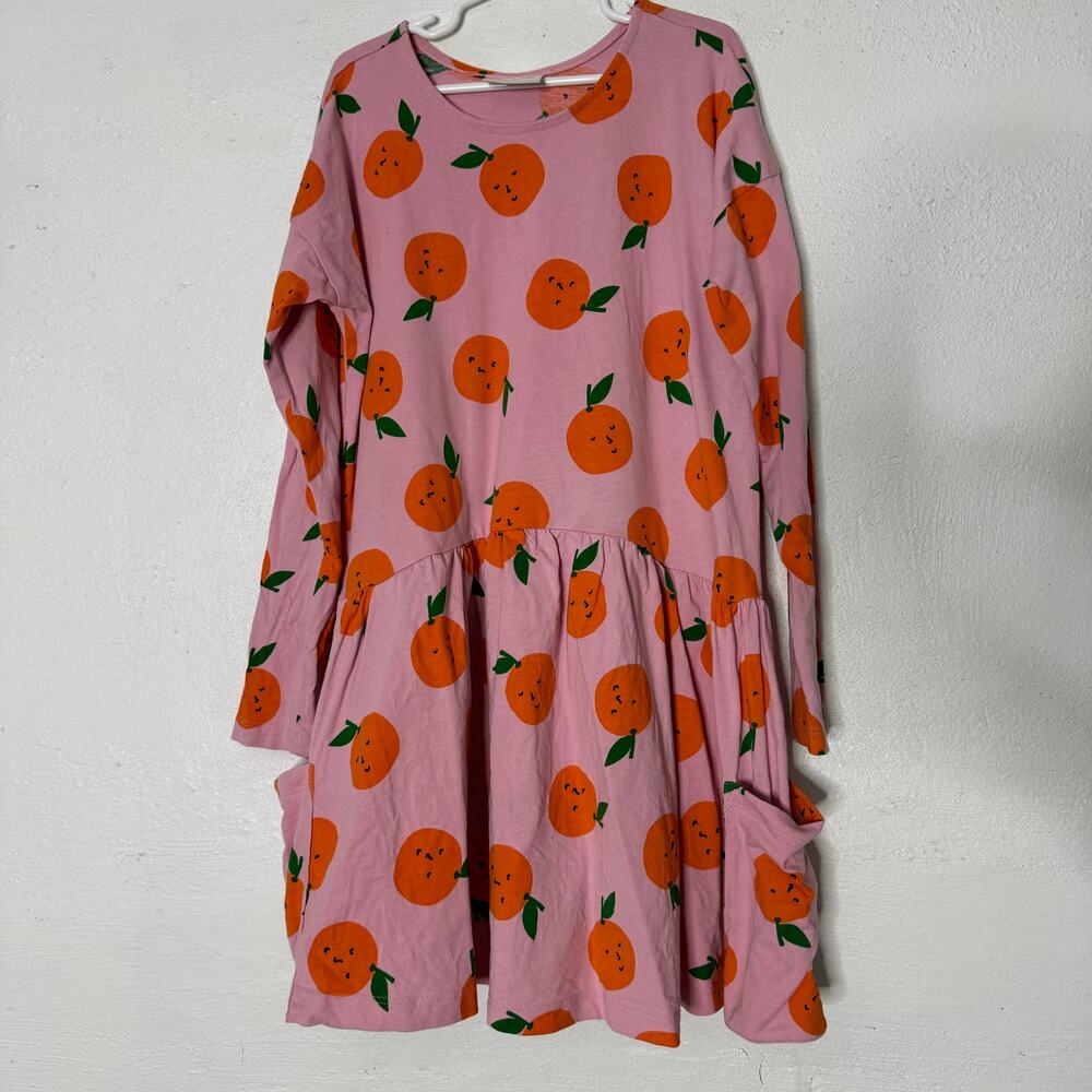 Hanna Andersson size 10 140 Sweet Peach Pink Drop Down Dress